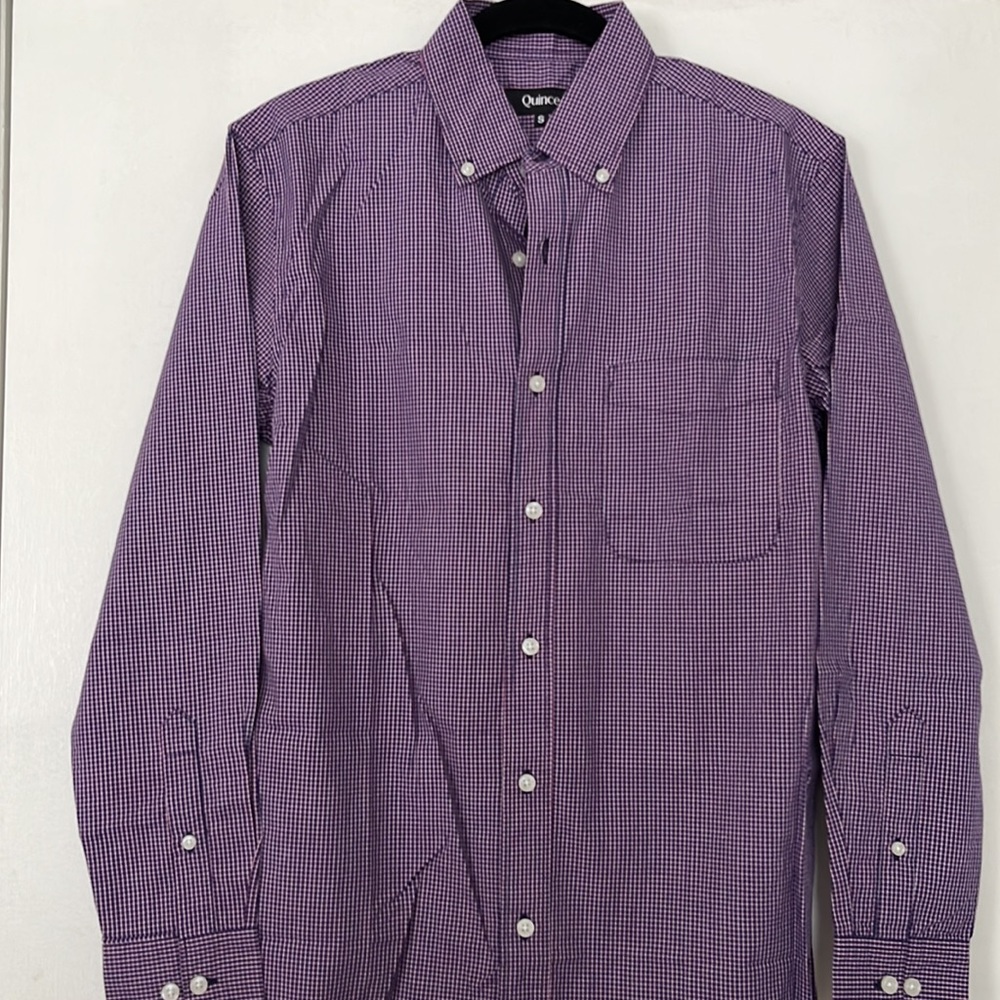 🥳 $15 Quince Carbon Wash Micro Check Shirt